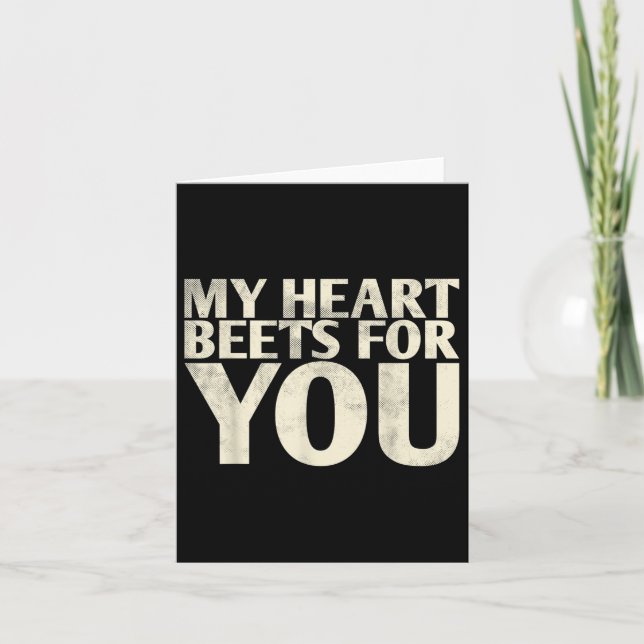 Carte My Heart Beets For You Mariage Design For Bride G (Devant)