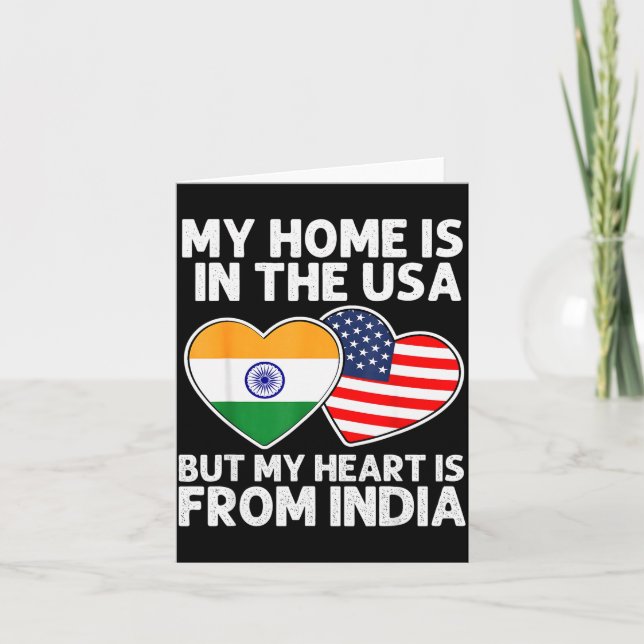 Carte My Home Usa My Heart India Indian American Pride F (Devant)