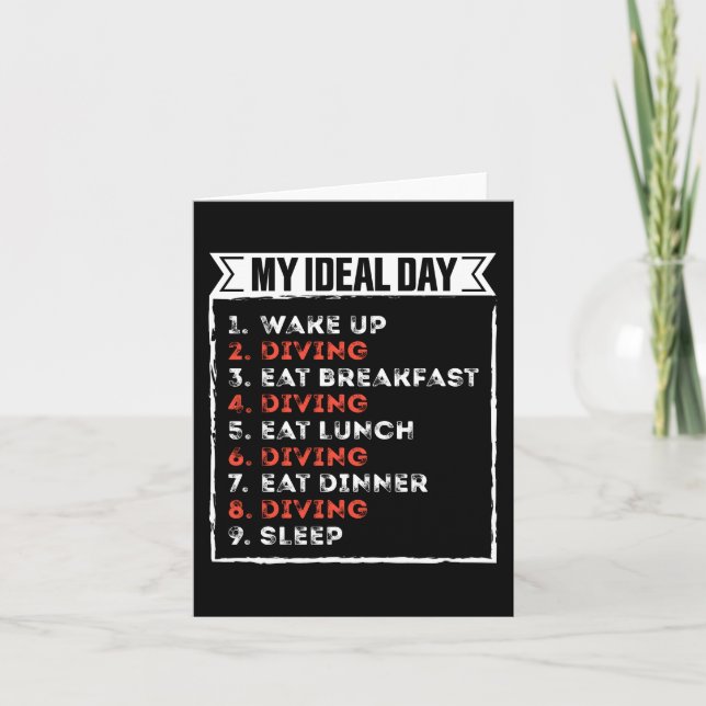 Carte My Ideal Day Funny Diving Birthday Gift (Devant)