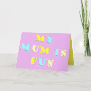Carte My Mum Design avec des couleurs poétiques pâle mél