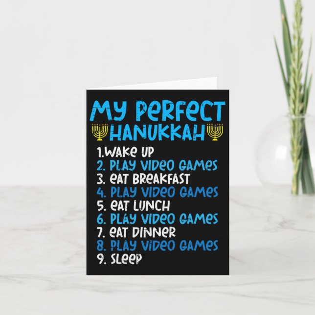 Carte My Perfect Hanoukka Video Game Chanukah Jew Men Bo (Devant)
