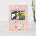Carte My Sister, My Friend - Birthday Custom<br><div class="desc">Custom photo birthday card with pink background and scrapbook-like tag that reads: there is no better friend than a sister; there is no better sister than you.</div>