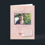 Carte My Sister, My Friend - Birthday Custom<br><div class="desc">Custom photo birthday card with pink background and scrapbook-like tag that reads: there is no better friend than a sister; there is no better sister than you.</div>