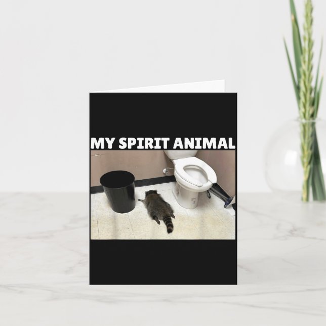 Carte My Srit Animal Drunk Raccoon Funny Lazy Mood  (Devant)