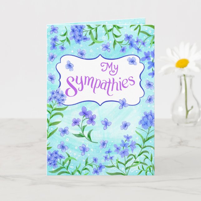 Carte My Sympathies – Soft Floral Comfort Design Aqua (Petite plante)