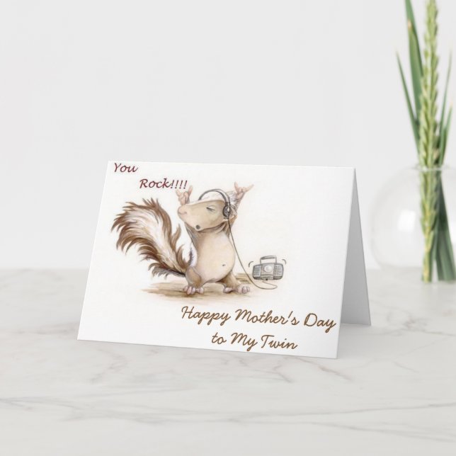 CARTE "MY TWIN" EST UNE JOURNÉE DE MÈRE ROCK STAR-HAPPY (Devant)