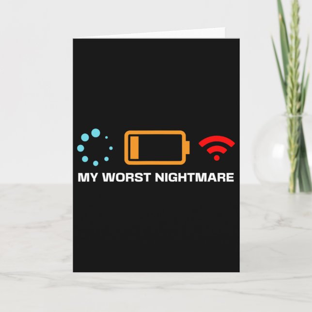 Carte My Worst Scary Night Funny Pc Gamers Gaming Nerds  (Devant)