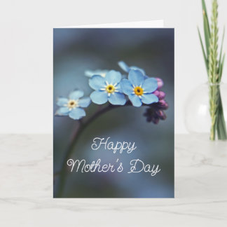 Carte Myosotis élégants bleus Fête des mères