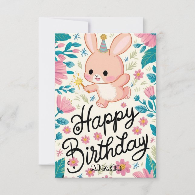 Carte Mysical Cute Bunny Digital Anniversaire (Devant)