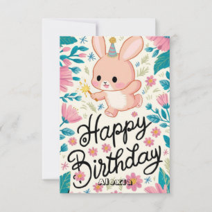 Carte Mysical Cute Bunny Digital Anniversaire