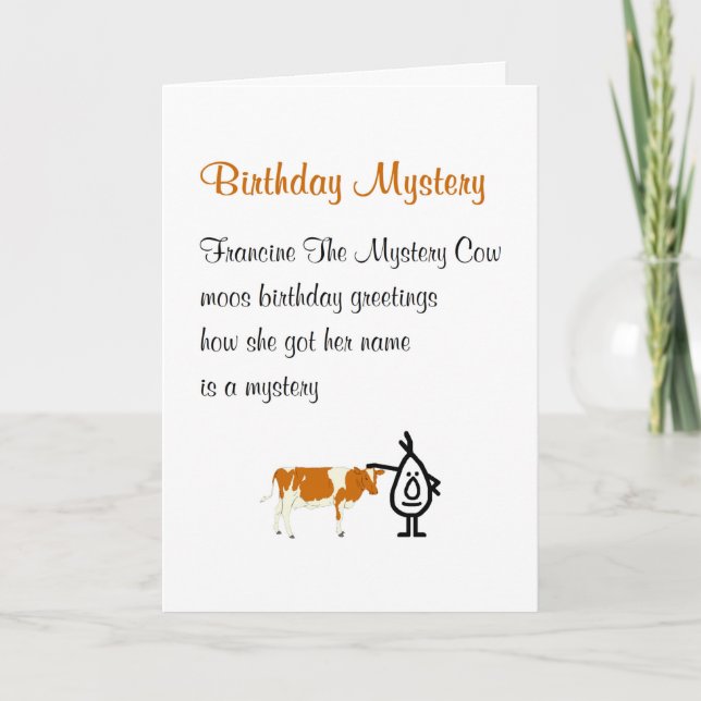 Carte Mystère d'anniversaire Un joyeux poème d'anniversa (Devant)