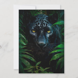 Carte Mystérieux Black Panther Jungle Faune Design