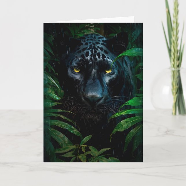 Carte Mystérieux Black Panther Jungle Faune Design (Devant)