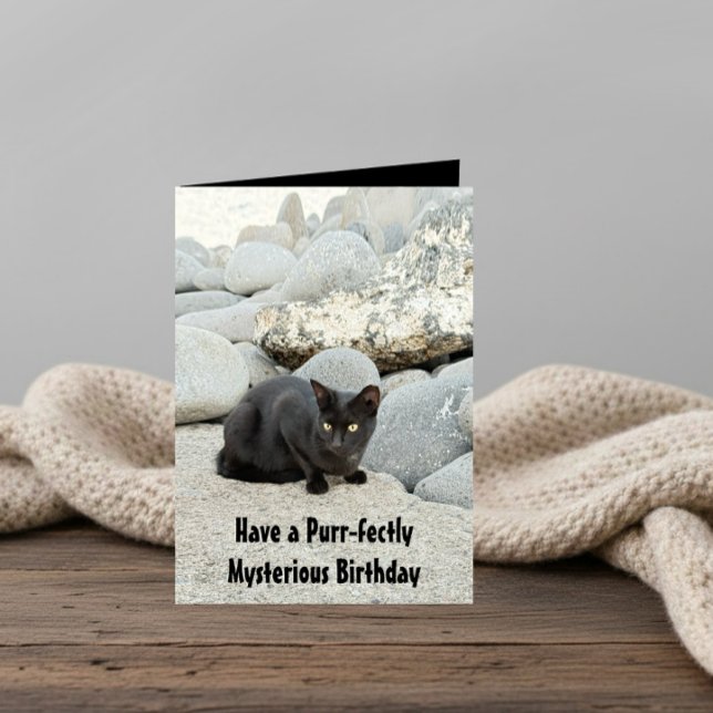 Carte Mysterious black birthday cat (Créateur téléchargé)