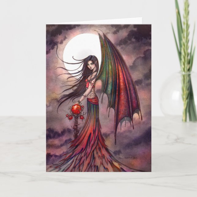 Carte Mystic Automne Vampire Gothique Fée Halloween Art (Devant)