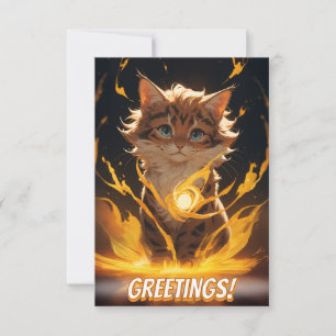 Carte Mystic Tiger Chat Feu familier