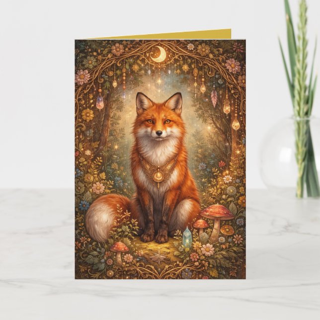 Carte Mystical Fox Magickal Night Blank Inside Card (Devant)