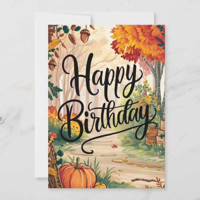 Carte Mystical Lovely Cosy Automne automne heureux Anniv (Devant)
