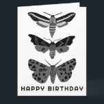 Carte Mystical Magical Moths Black White JEUX ANNIVERSAI<br><div class="desc">Modifiez le texte,  la police et les couleurs de cette carte personnalisable. Main dessinée par moi pour toi. Consultez ma boutique pour plus de modèles de cartes ou faites-moi savoir si vous voulez quelque chose de personnalisé!</div>