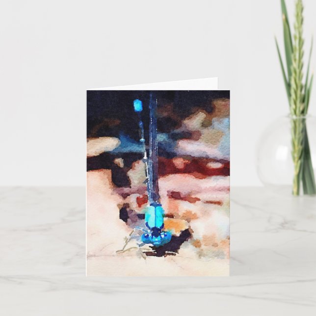 Carte Mystical Waterlogue Damselfly Note Card (Devant)