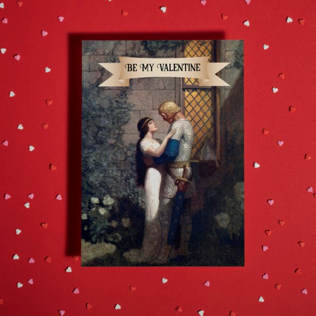 Carte N.C. Wyeth Art médiéval romantique Saint-Valentin (Créateur téléchargé)