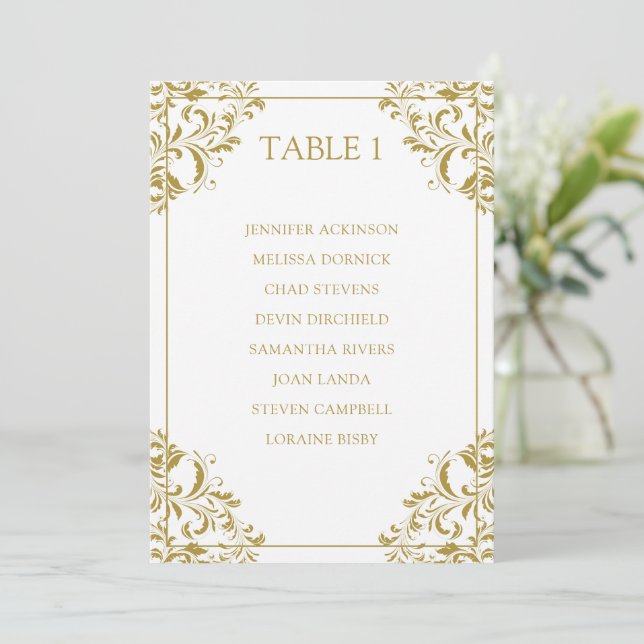 Carte Nadine Seating Chart Table List | Or (Debout devant)