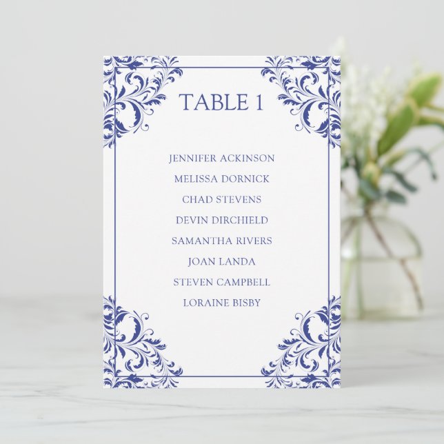 Carte Nadine Seating Chart Table List | Royal Blue (Debout devant)