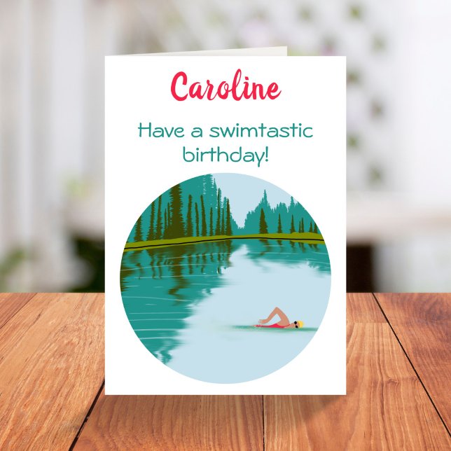Carte Nage en eau libre personnalisée Anniversaire (Créateur téléchargé)