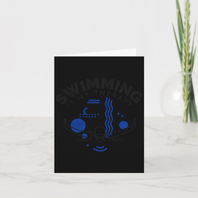 Carte Nager drôle disant que la natation est une thérapi (Devant)