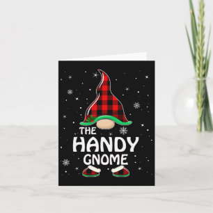 Carte Nain adroit Famille assortie de Noël en carreaux d