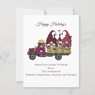 Carte Nains personnalisés Camion de vin Vacances Noël 