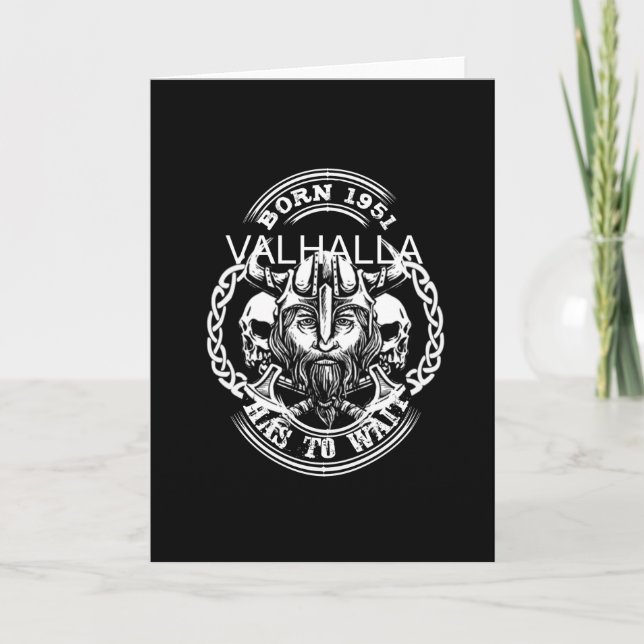 Carte Naissance à Viking Année 51 "Valhalla doit attendr (Devant)