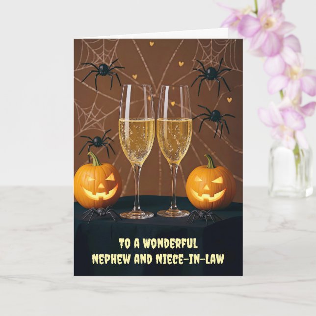 Carte Naissance népalaise et femme en droit Halloween (Orchidée)