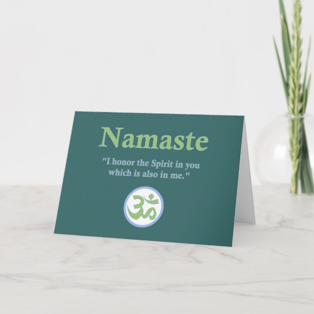 Carte Namaste - avec la citation et le symbole de l'OM (Devant)
