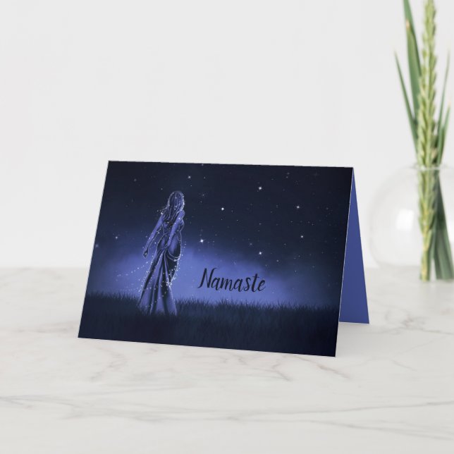 Carte Namaste Citation Merci Spirituel Night Sky Stars (Devant)