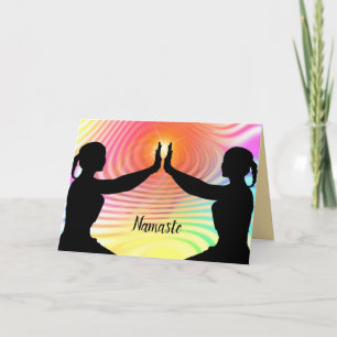 Carte Namaste Citation Merci Yoga Méditation Amis