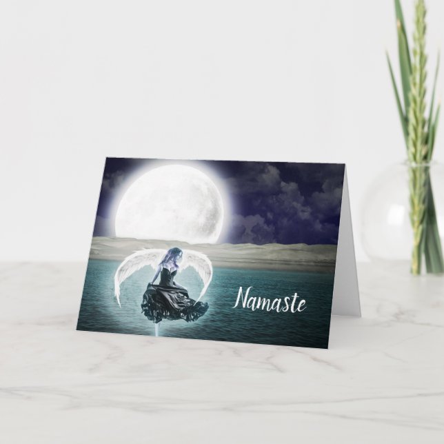 Carte Namaste Cote Merci Surreal Angel Pleine lune (Devant)