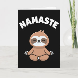 Carte Namaste Drôle Mignon Paresseux Kawaii Yoga Paresse