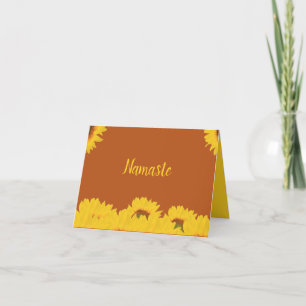 Carte Namaste Merci Sunflower Design