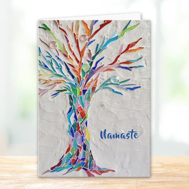 Carte Namaste Rainbow Colors Arbre de vie (Créateur téléchargé)