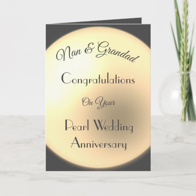 Carte Nan & Grandad Pearl Anniversaire Salutation (Devant)