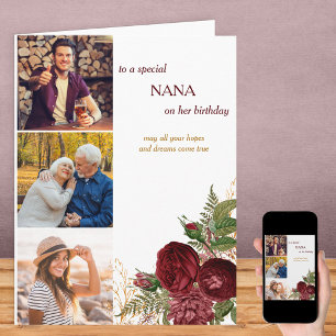 Carte Nana 3 Photo Roses Rouges Anniversaire