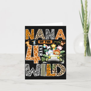 Carte Nana des quatre safari jungle sauvage 4ème anniver