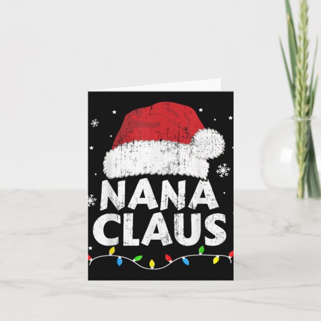 Carte Nana Grandma Claus Christmas Lights Matching Famil (Devant)