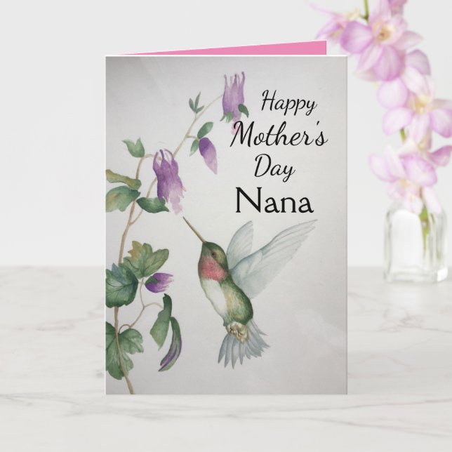 Carte Nana Happy Mother's Day Hummingbird Card (Orchidée)