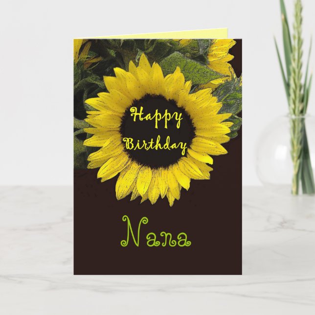 Carte NANA Joyeux anniversaire avec Tournesol joyeux (Devant)