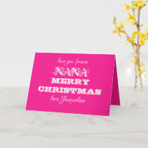 Nana Joyeux Noël Nom personnalisé mignon rose