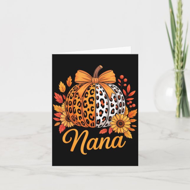 Carte Nana Thanksgiving Leopard Pumpkin Sunflower Coquet (Devant)