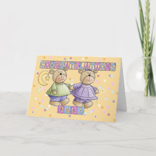 Carte Nana To New Baby Twins Félicitations