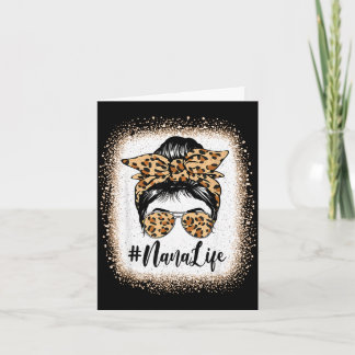 Carte Nana vie léopard décoloré chignon désordonné fête